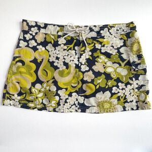 Vintage‎ Y2K J. Crew Tropical Floral Mini Skirt Sz 6 Drawstring Preppy Coastal